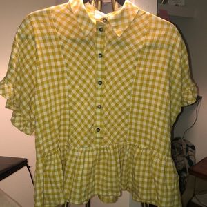 Checked Buttoned-Up Blouse